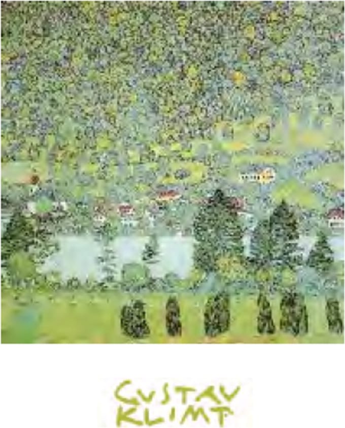 Mini kunstposter - Gustav Klimt - Berggebied bij Unterach - 24x30 cm