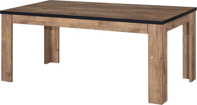 Belfurn - Eetkamertafel Eunice 180 x90cm in decor mango bruin en zwart