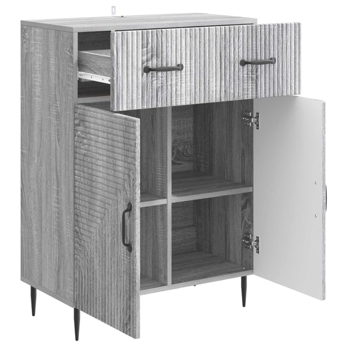 vidaXL - Dressoir - Grijs - sonoma - 66 - x - 34,5 - x - 89,5 - cm - Bewerkt - hout