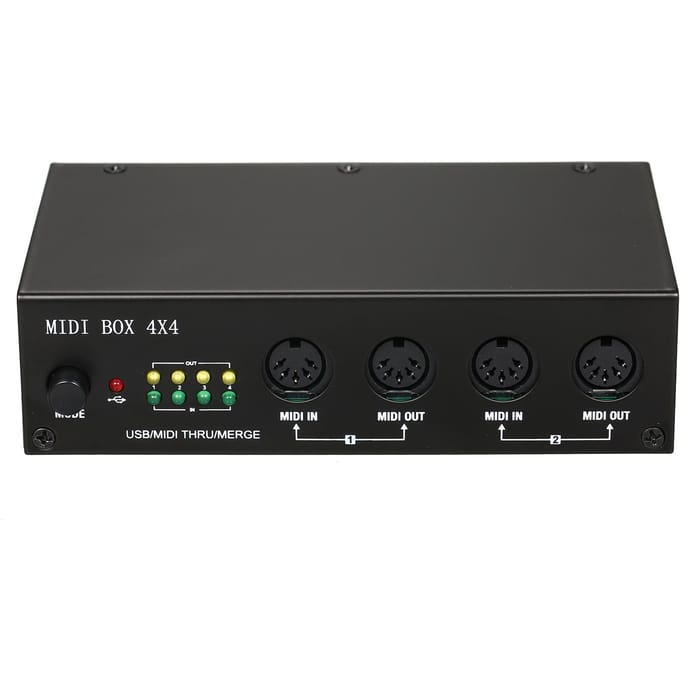 UM4X4 USB MIDI-interface 4 IN /4 Uit 64 MIDI-kanalen 4i/4o + samenvoegen 2i4o MIDI Box 4X4 zwart