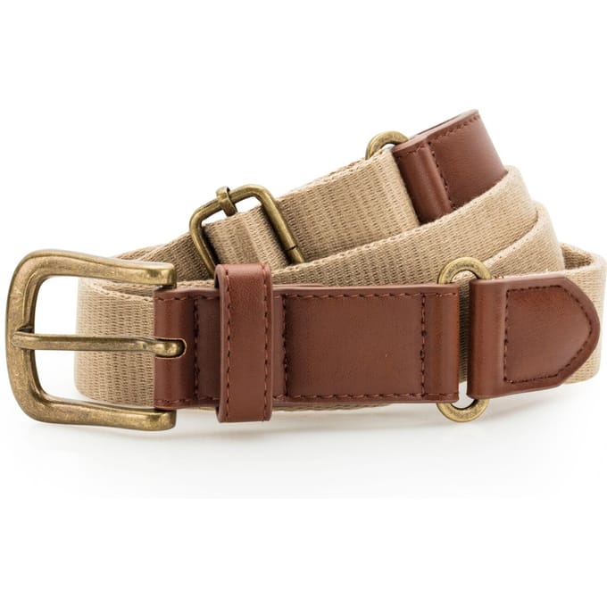 Asquith & Fox Heren Fauxleer en Canvasgordel (Khaki)
