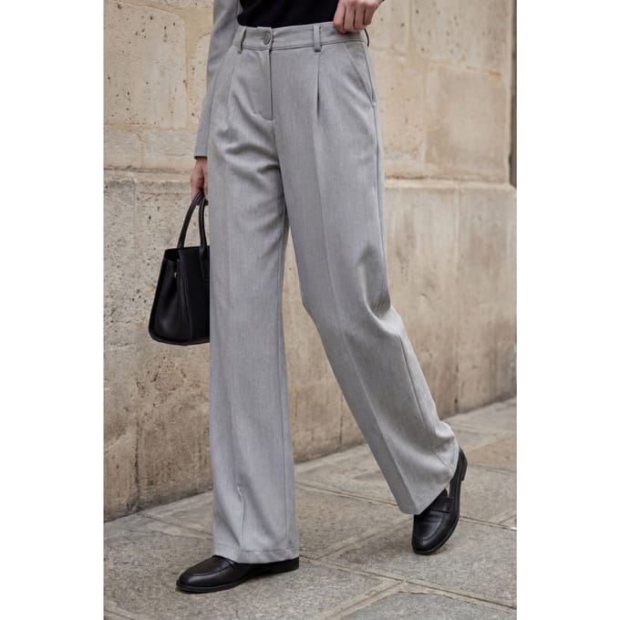 Hoge Taille Plissé Rechstoel Trousers