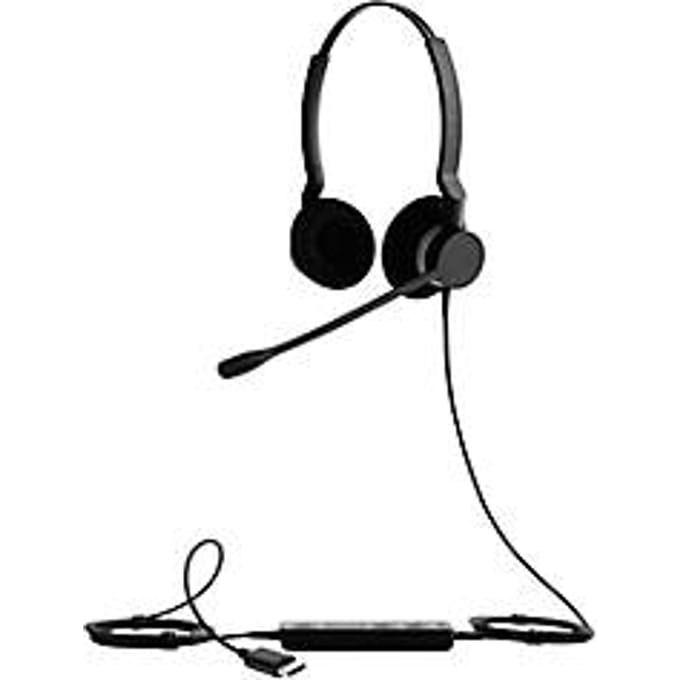 Jabra On-Ear Headset BIZ™ 2400 Duo, STD, Noise Cancelling, QD-kabel, 360° draaibare microfoon, binaural