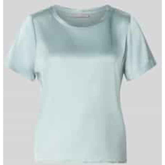 Blouseshirt van satijn met ronde hals