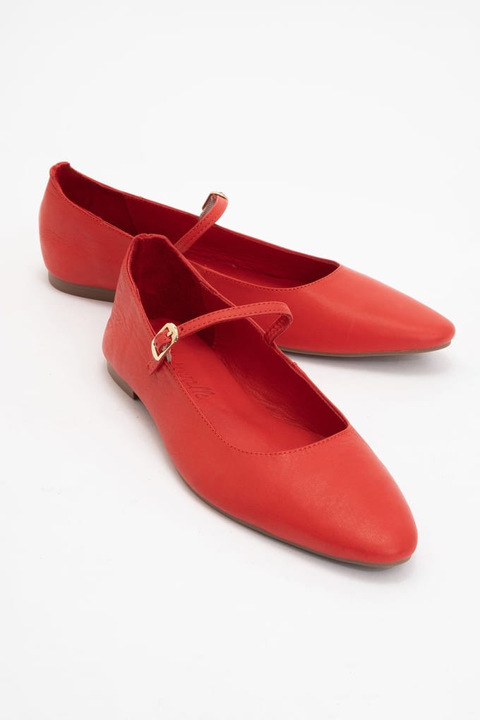 Lara Leren Mary Jane Platte Schoenen