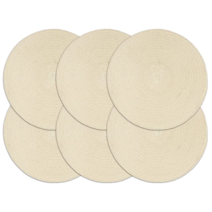 Vidaxl Tafelmatten, 6 Stuks, Glad, Natuurlijk, 38 Cm, Rond
