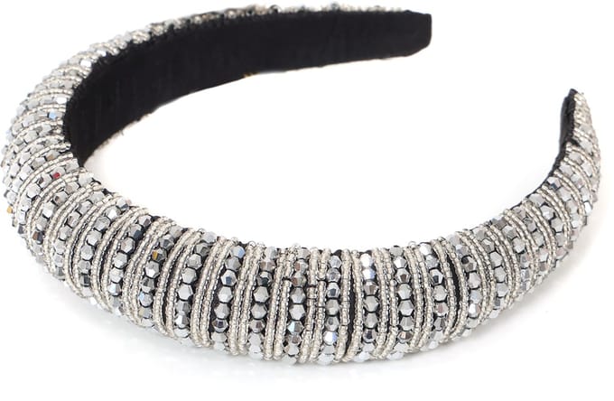 Haarband Glitter Steentjes - Zilver