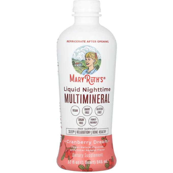 MaryRuth's, Vloeibaar Nachtelijk Multimineraal, Cranberry Droom, 32 fl oz (946 ml)