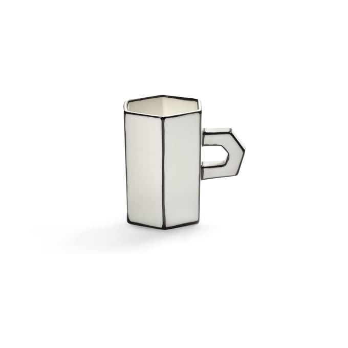 Serax Annebet Philips Carte Blanche dubbele espresso kop H7.7cm wit / zwart