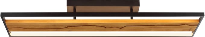 Brilliant Thunder plafondlamp LED 1 m zwart/hout 50 W IP20 binnen