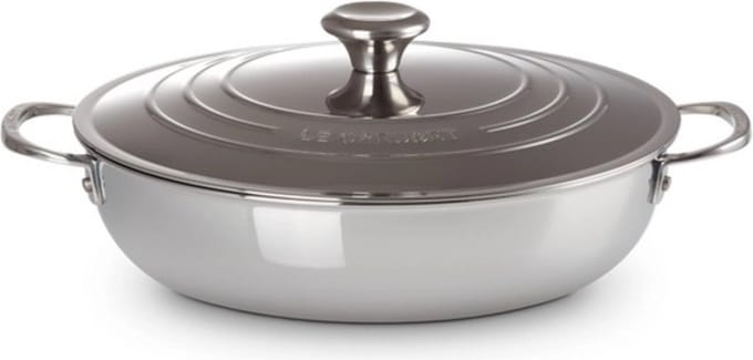 Le Creuset Provençaalse Hapjespan 30 cm - Inductie - RVS - Met deksel - 4,3 L