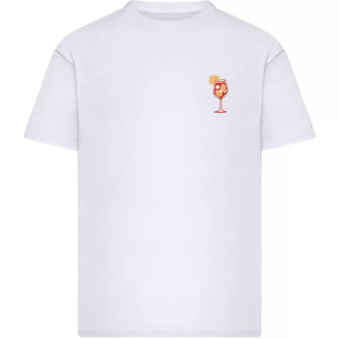 Mister Tee - Orange Sip Oversize Heren Tshirt - M - Wit