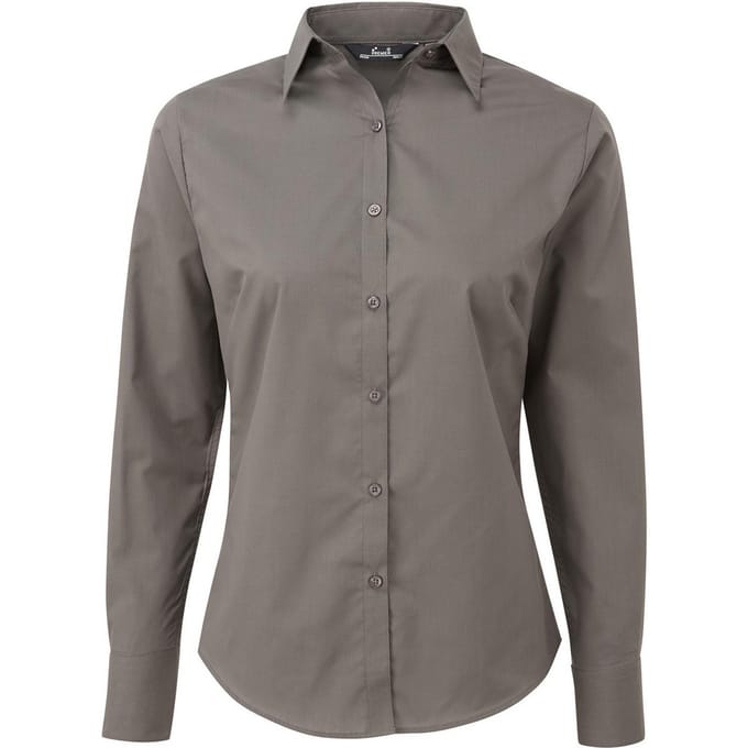 Premier Dames/Dames Shirt Met Lange Mouwen (Donkergrijs)