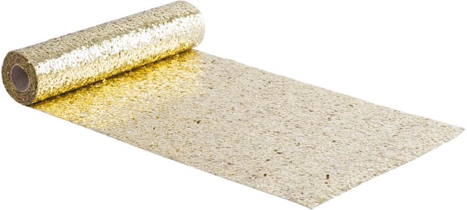 ARTYFETES - Gouden glitter tafelloper 28 cm x 3 m chic en sprankelend