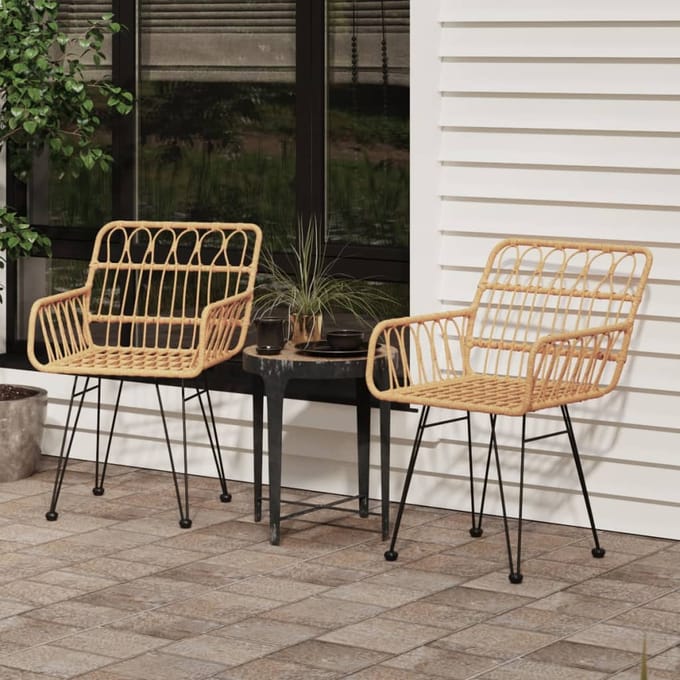vidaXL - Tuinstoelen - 2 - st - met - armleuning - 56x64x80 - cm - PE-rattan