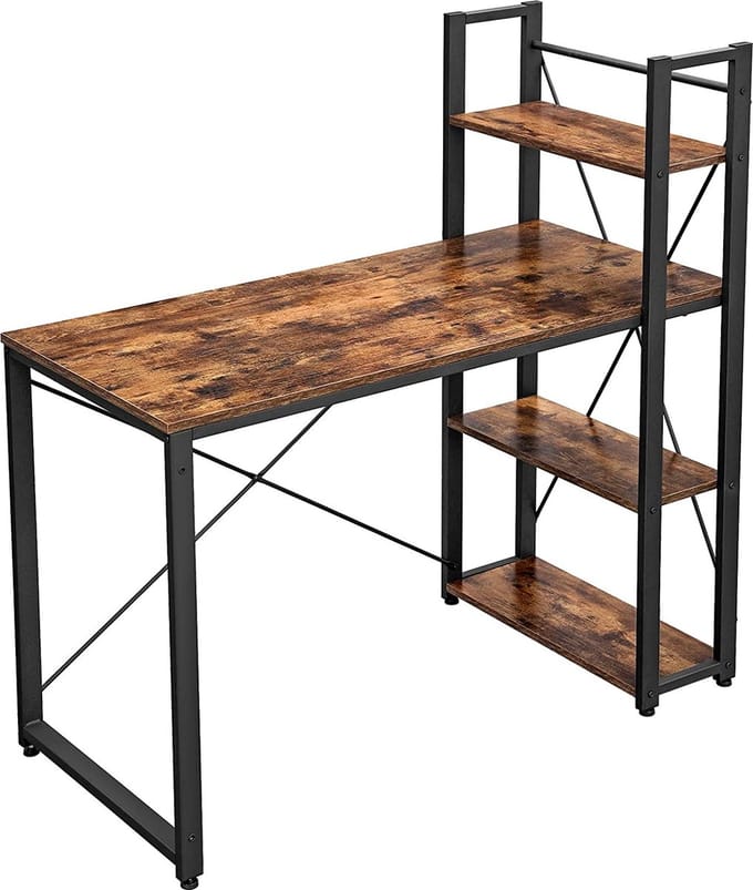 FurnStar bureau - Boekenkast - 120x119.3x60 cm - Bruin