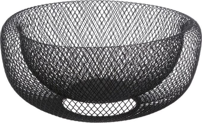 Fruitmand Opbergmand Mesh Zwart – Ø 27cm