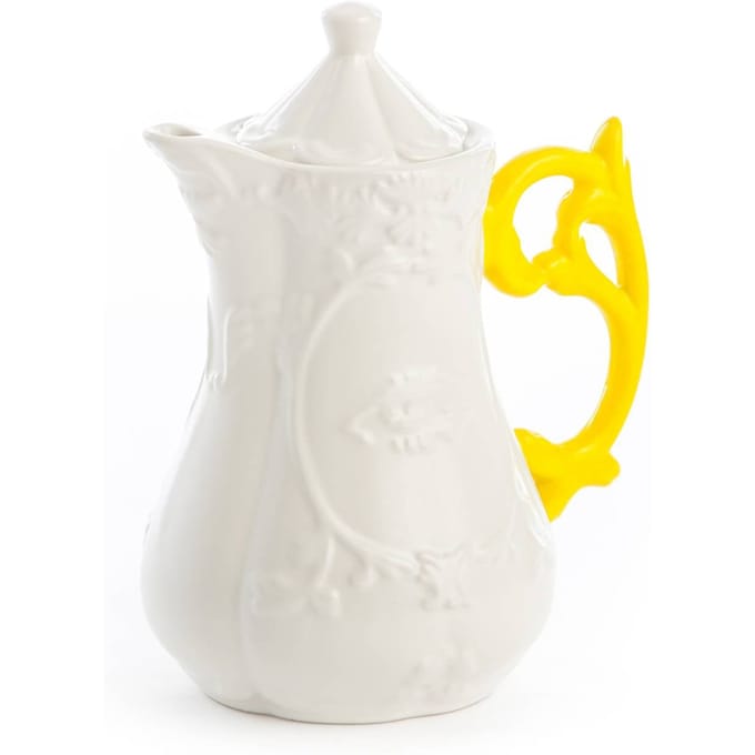 SELETTI I-Wares theepot, wit/geel, 1,2 liter, porselein