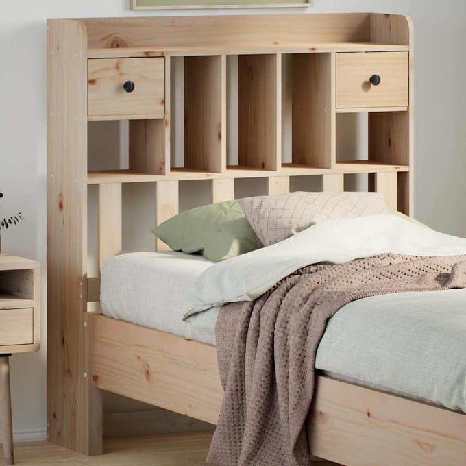 vidaXL - Hoofdbord - met - opbergruimte - 100 - cm - massief - grenenhout