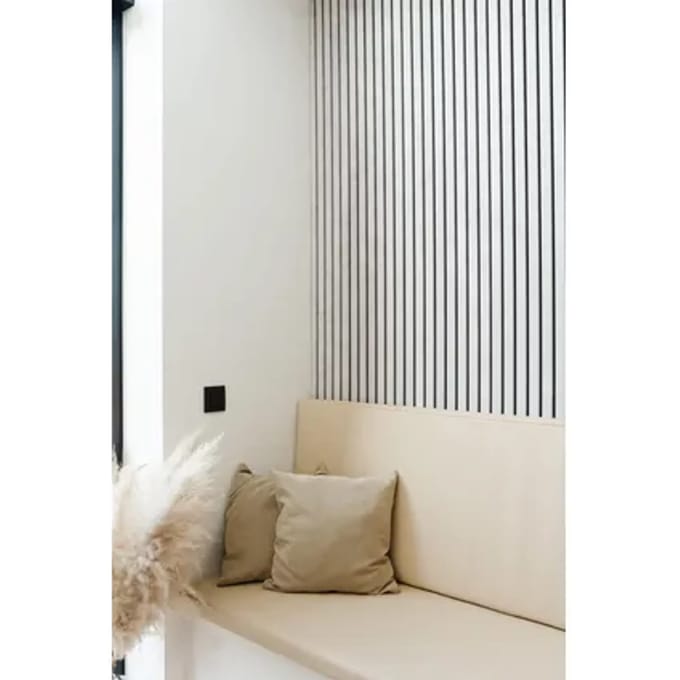 Maestro Latt Lattenwand - Raw Concrete + Matte Black - 277x30cm - 2 Stuks