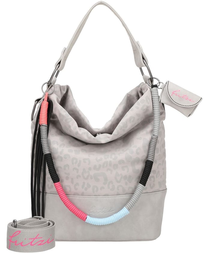 Fritzi aus Preußen Schoudertas Olga Limited Leo Rainbow Sky Hobo Bag Leo Soft Stone Grijs