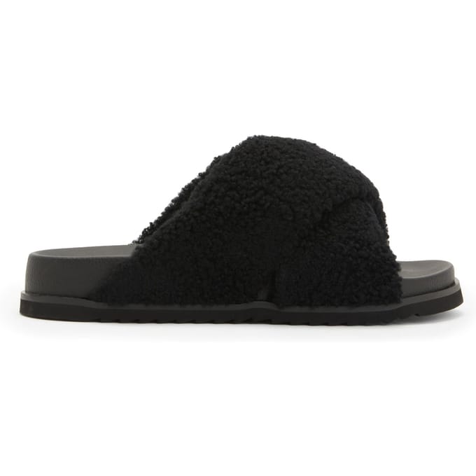 AllSaints Saki Shearling Sanda Black Taglia: 38 | Infradito Outlet | Donna | Nero