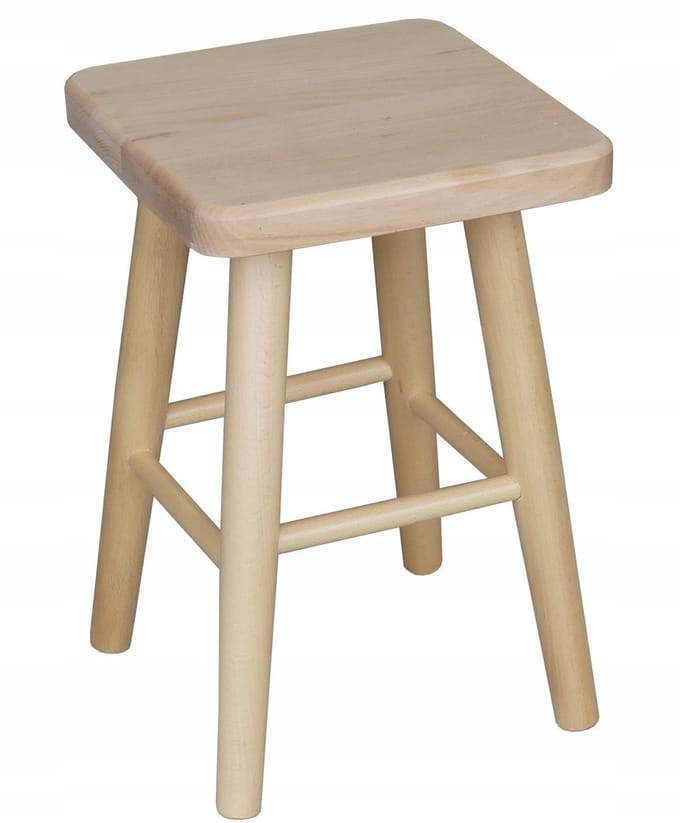 Massieve Houten Keukentabouret - Beukenhout, 45cm Hoog