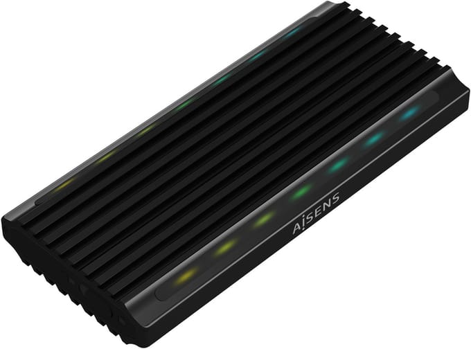 Hard drive case Aisens ASM2-RGB012B USB Black Ethernet LAN USB-C USB 3.2 Gen 2 (3.1 Gen 2)