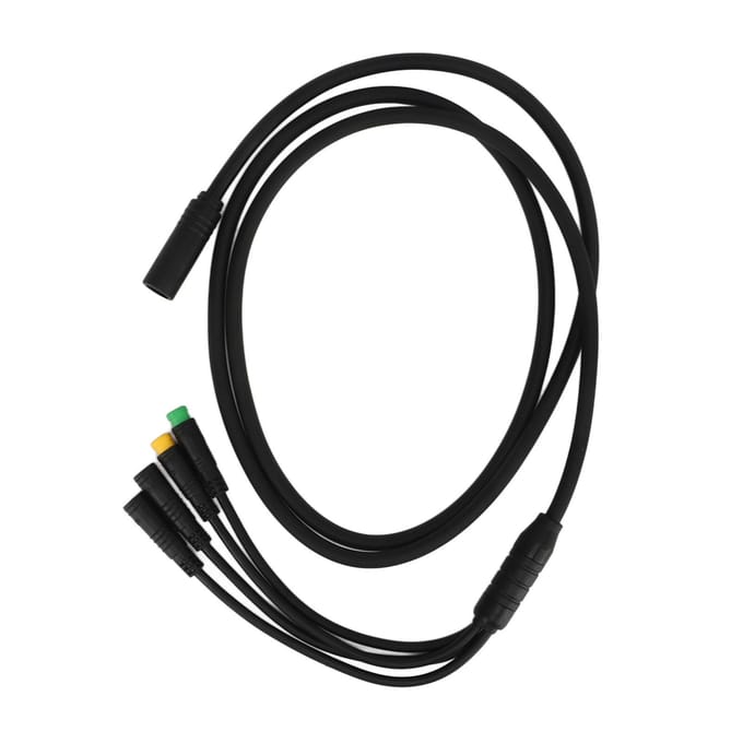 Câble de Conversion Moteur Vélo Étanche 1 pour 4 Fil d'Extension Moteur Mid-Drive pour BAFANG BBS01 black