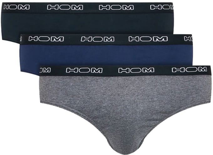 HOM Boxerlines #2 mini briefs (3-pack) - heren mini slips - zwart - blauw - grijs