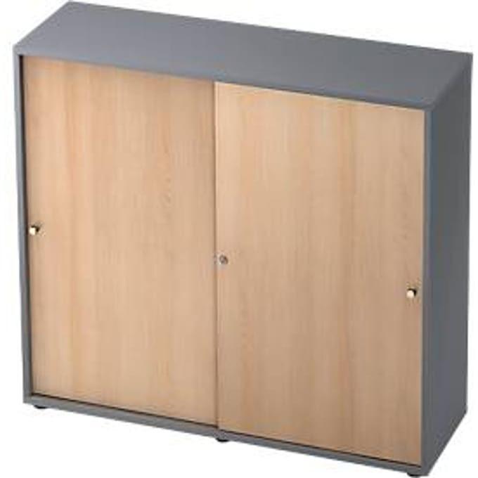 TOPAS LINE schuifdeurkast, 3 OH, grafiet/eiken