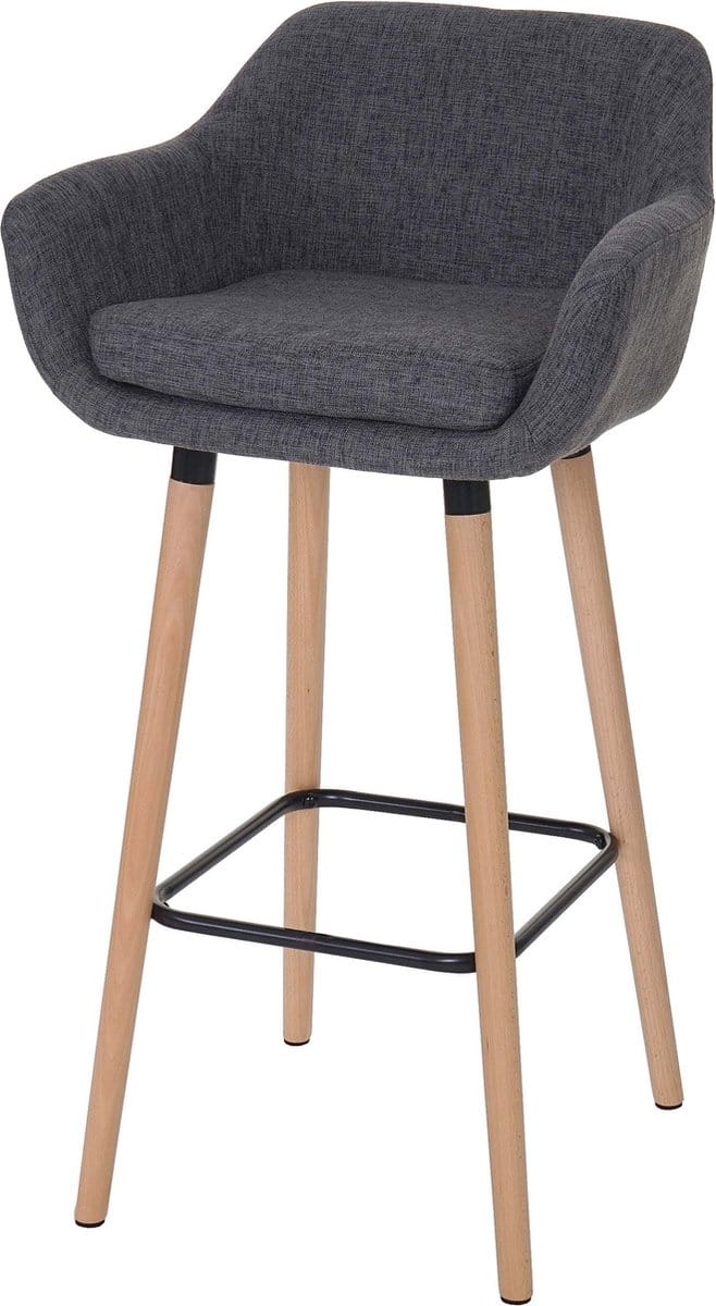Barkruk Malmö T381, barkruk counterkruk MVG-gecertificeerd ~ textiel, grijs