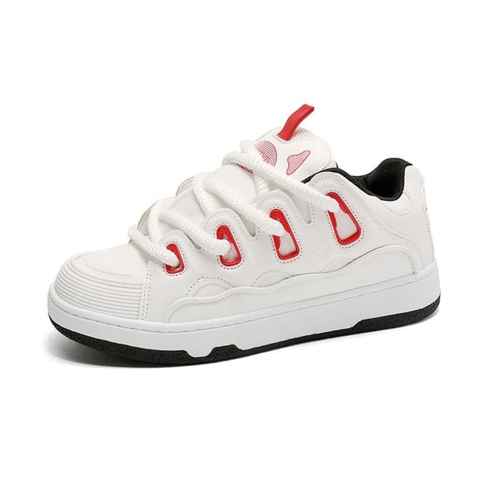 Mode Studenten Sneakers Laag Uitgesneden Trendy Tiener Sneakers Openingsseizoen Gemakkelijk Draagbaar Koppelschoenen 43 white