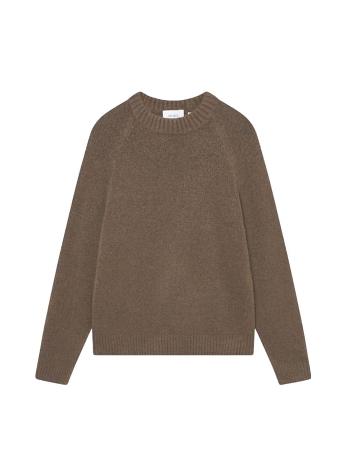Les Deux Gilbert Crewneck Brei trui wol crew hals trui - Teak Bruin