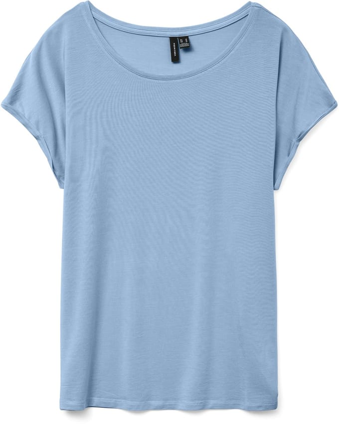 Vero Moda T-shirt Vmava Plain Ss Top Ga Jrs Noos 10284468 Airy Blue Dames Maat - M