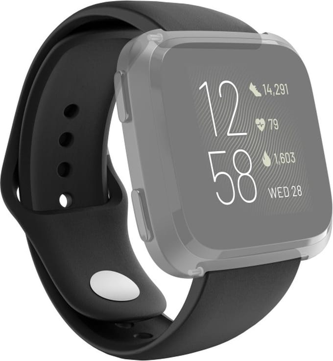 Hama Polsband Voor Fitbit Versa 2/Versa (Lite) Vervangende Sil. Polsband Zwart