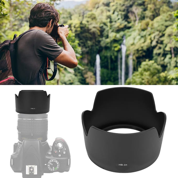 HB-31 Camera Mount Zonnekap voor Nikon AF S DX 17-55mm F 2.8G Lens black