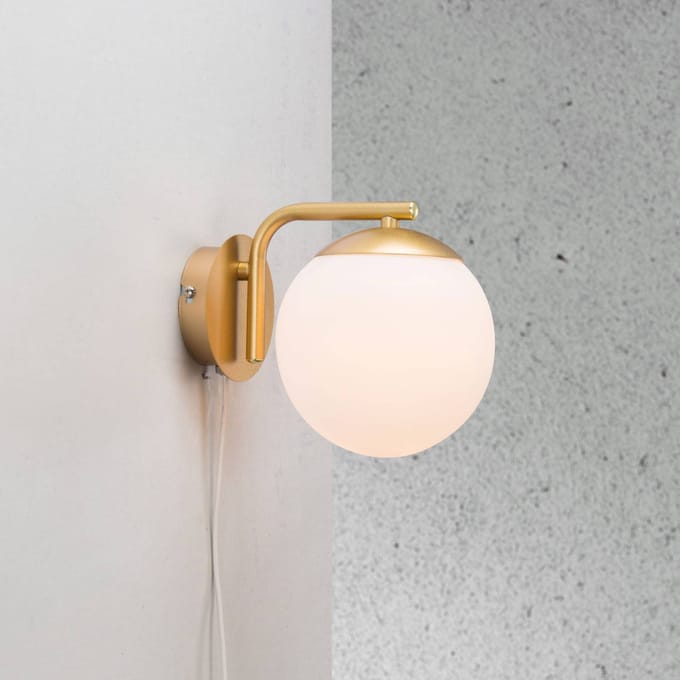 Nordlux Wandlamp Grant met stekker, messing