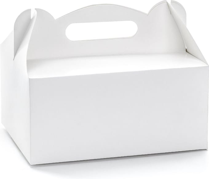 Cake doosjes / traktatie doosjes wit 19 x 14 x 9cm, 10 stuks