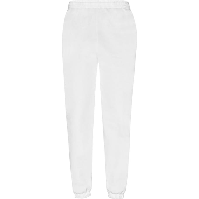 Fruit of the Loom Heren Klassiek Elastisch Manchet Joggingbroek (Wit)