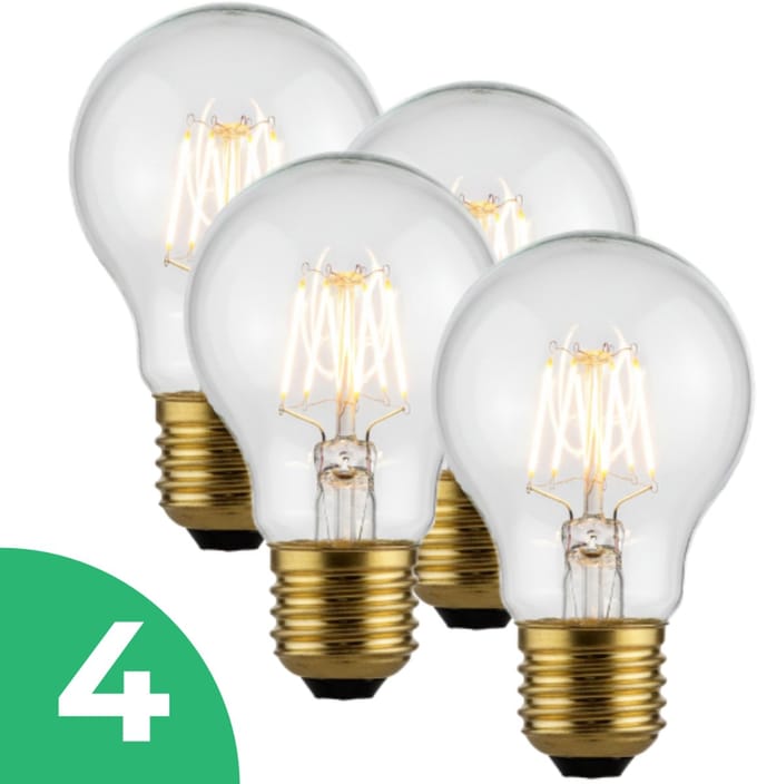 Trixline Peertje Gloeilamp E27 - 75W - Warm Wit Licht (2700K) - 765 lm - 1 jaar - Dimbaar - 4 stuks