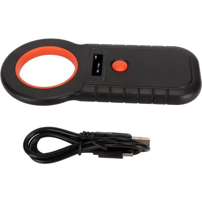 RFID Reader Handheld 134.2Khz 125Khz Draagbare Dieren Microchip Scanner Tag Reader voor ISO 11784 zwart