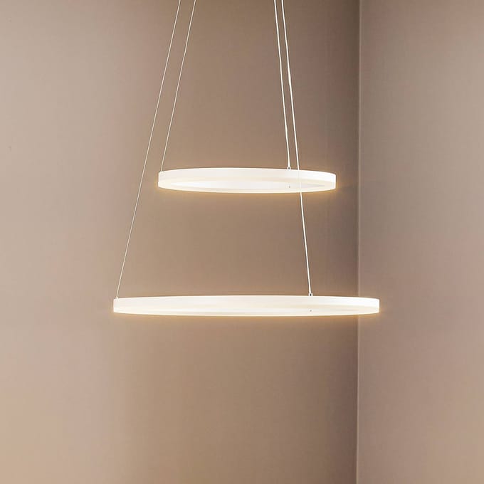 Fabas Luce LED hanglamp Giotto, 2-lamps, wit