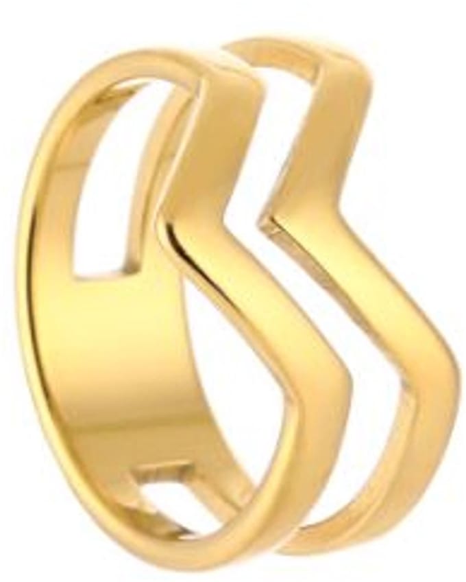 Bijoutheek Sjaal Ring V Goudkleurig