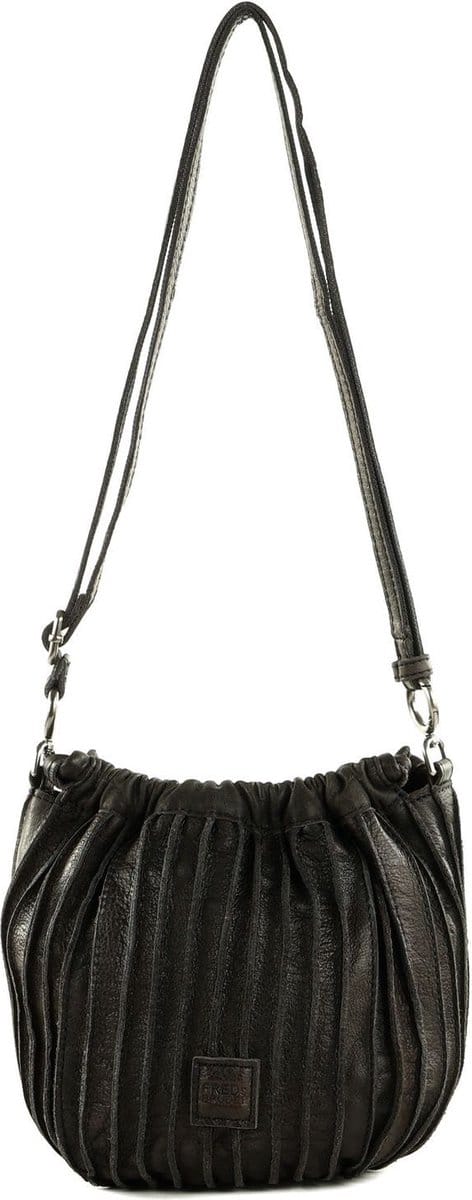 FREDsBRUDER Leren Schoudertas Say Hello Drawstring Bucket Bag Brown Donkerbruin