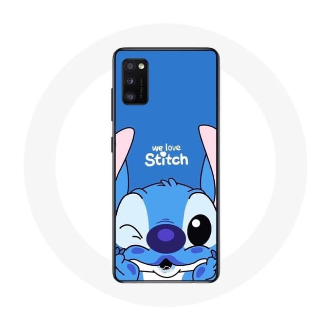 Coque - Samsung - Galaxy A41 - Stitch mignon - Souple - Protection enfant bleu