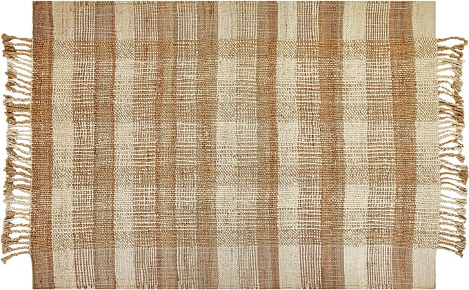 BERISSA - Modern vloerkleed - Lichtbeige - 140 x 200 cm - Jute