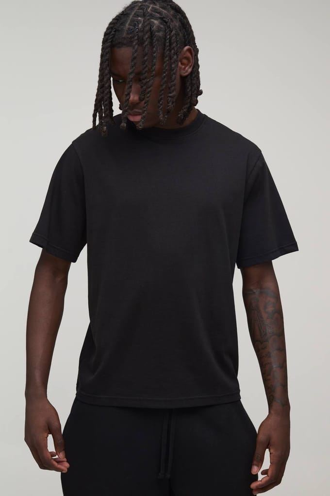 Essential Regular Fit Crew Neck T-Shirt | Black | Size Medium
