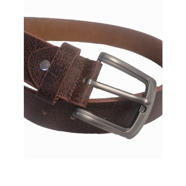 Mens Belt - Riem - Heren - 85 - Bruin - Leer - DK-BL-01-BLSI Buff