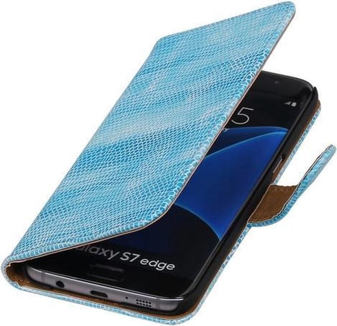 Turquoise Mini Slang Booktype Samsung Galaxy S7 Edge Wallet Cover Hoesje